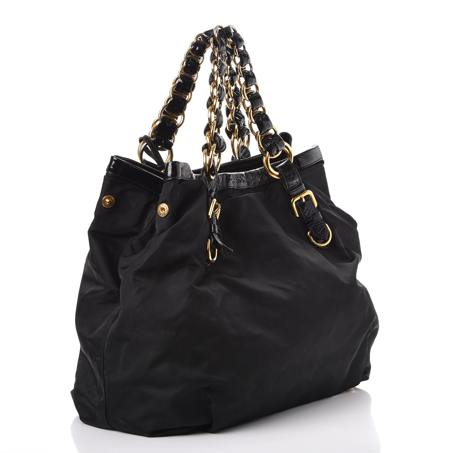 Prada Tessuto Nylon Chain Shoulder Bag Nero Black 3 of 9