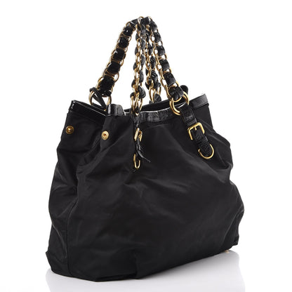 Prada Tessuto Nylon Chain Shoulder Bag Nero Black 3 of 9