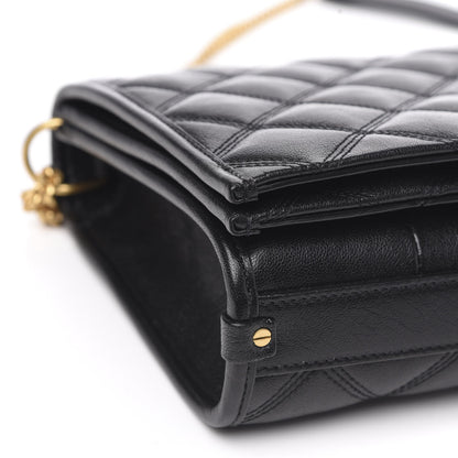 Saint Laurent Lambskin Quilted Mini Becky Chain Bag Black 9 of 10