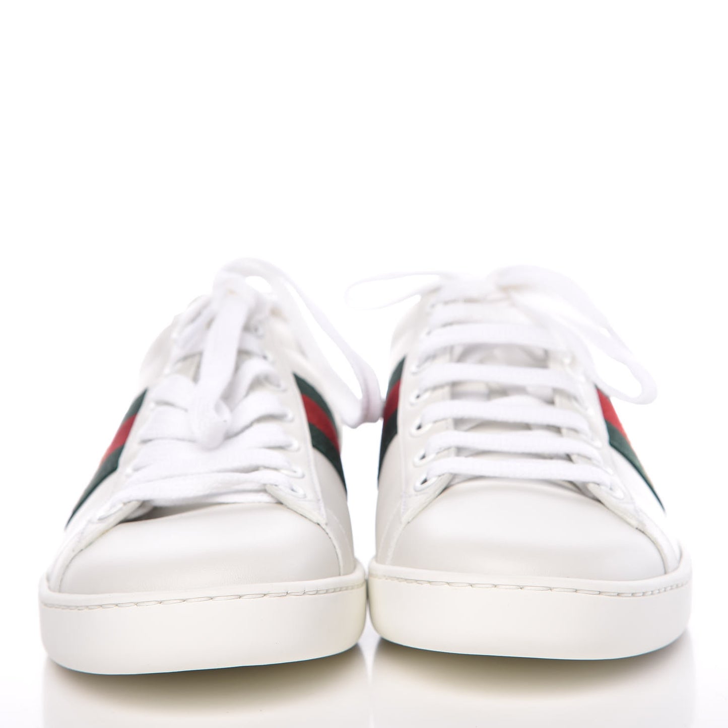 Calfskin Ayers Bee Embroidered Womens Ace Sneakers 36 White Green