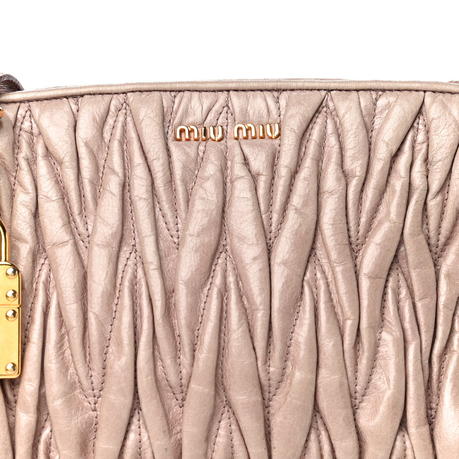 Miu Miu Nappa Matelasse Lux Charm Shoulder Bag Mughetto 12 of 12