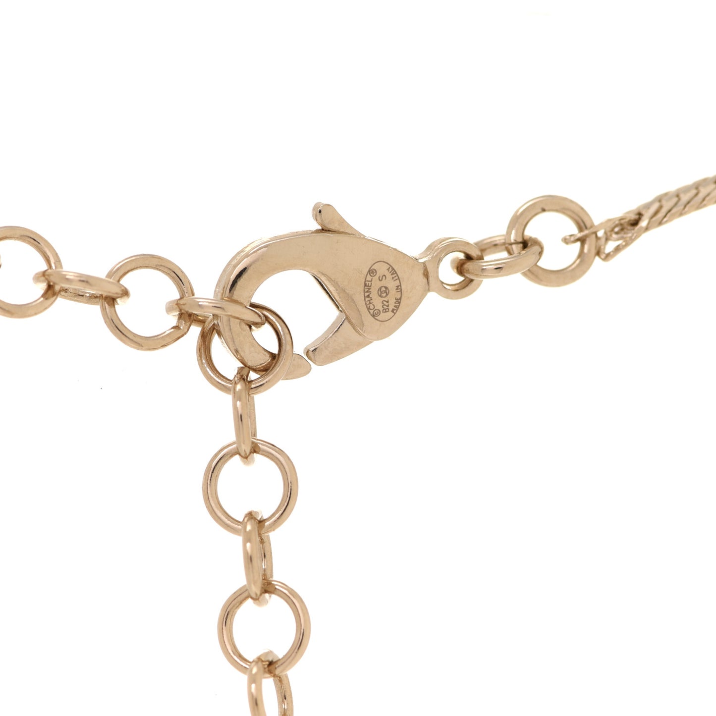 Crystal CC Chain Necklace Gold