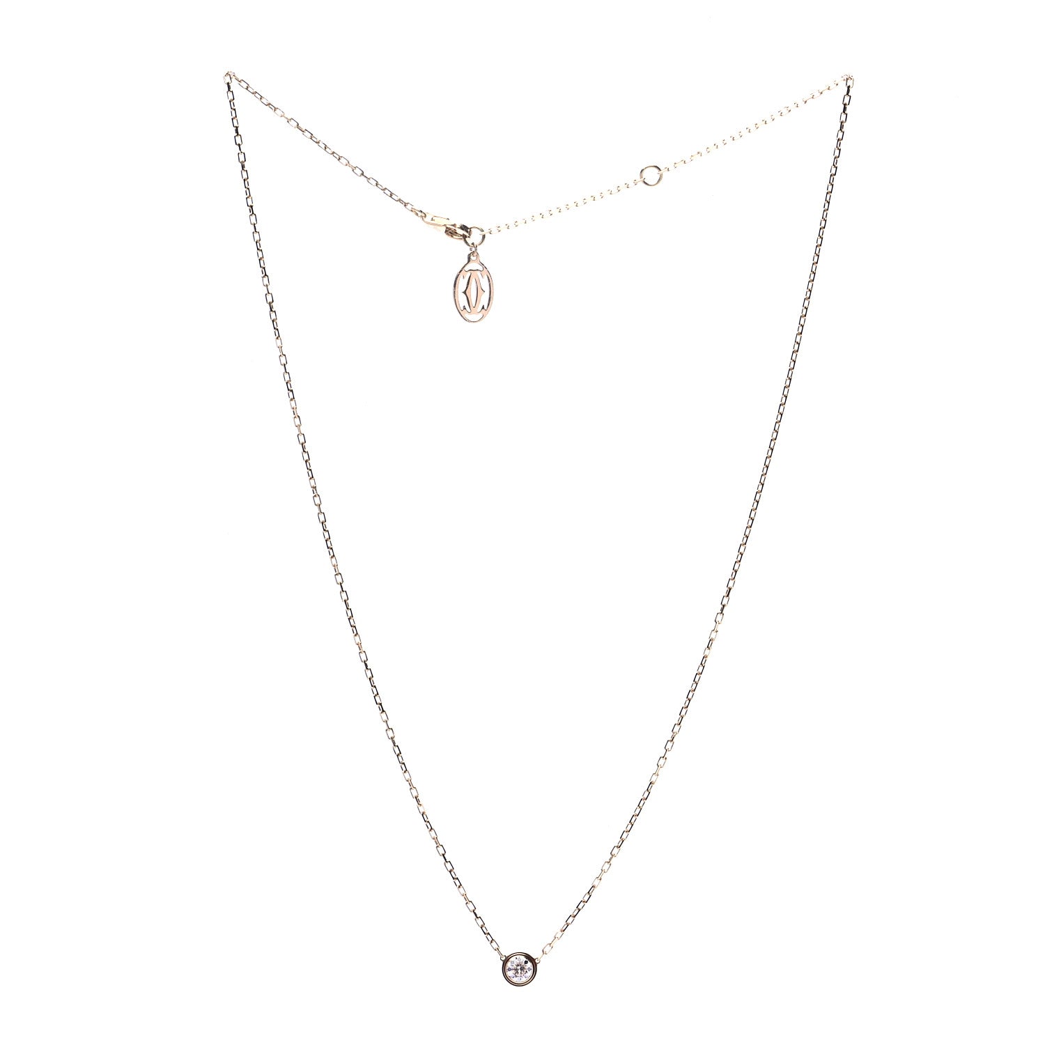Cartier 18K Yellow Gold Diamond LM D'Amour Pendant Necklace 3 of 5