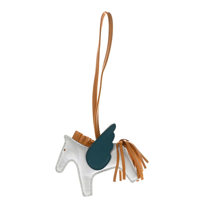Hermes Milo Lambskin Grigri Rodeo Pegase Horse Bag Charm PM Bleu Brume Sesame Vert Bosphore 1 of 4
