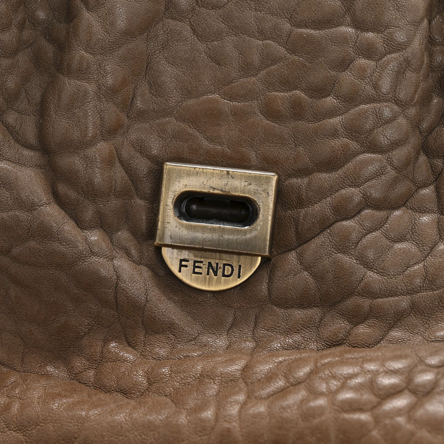 Calfskin B Bag Brown Grey