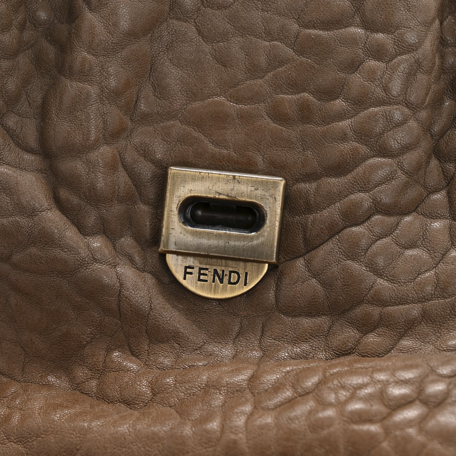 Fendi Calfskin B Bag Brown Grey 13 of 15