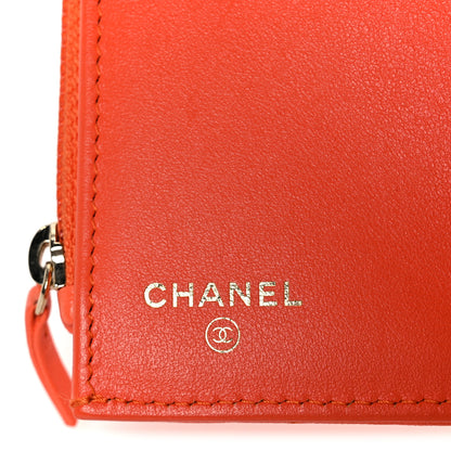 Chanel Goatskin Quilted Chanel 19 Small Flap Wallet Orange 7 of 11