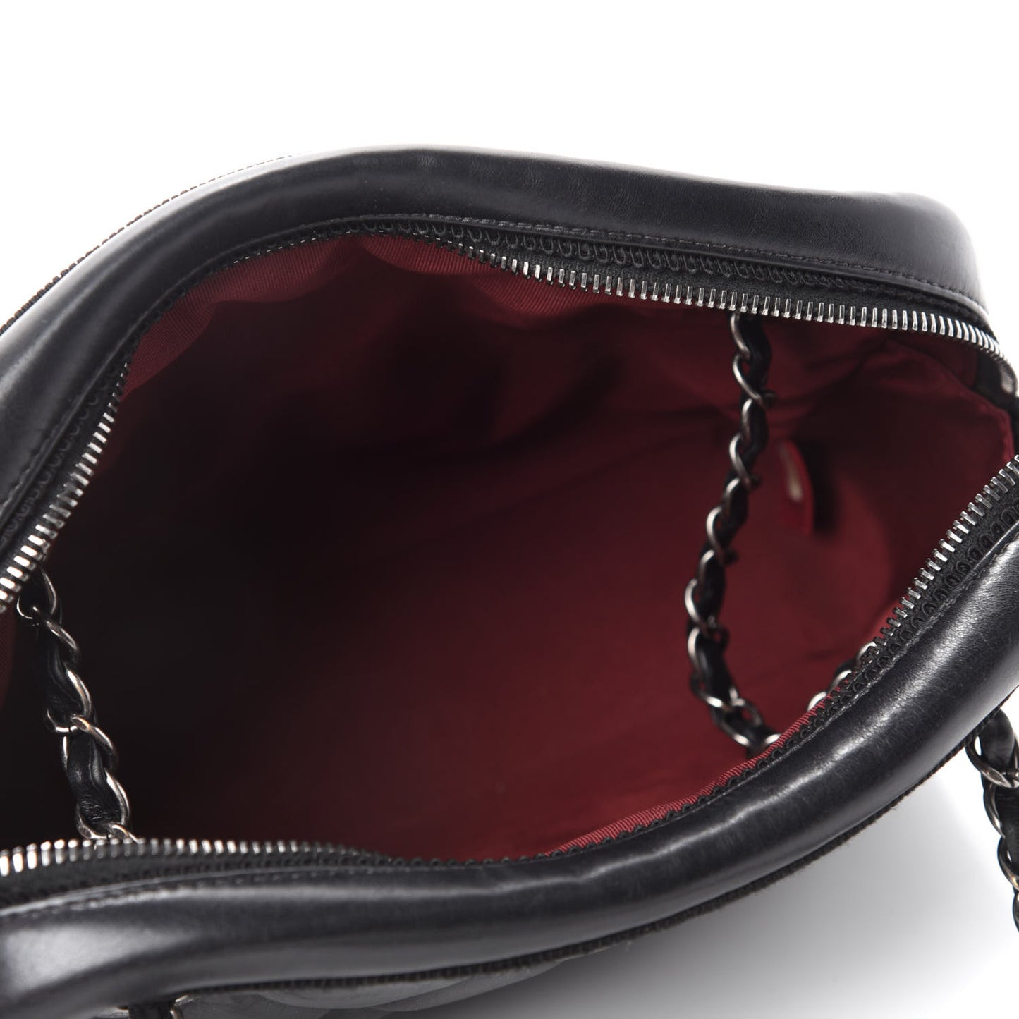 Lambskin Quilted Small Diamond CC Camera Case Black