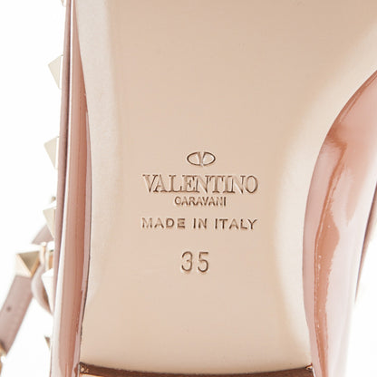 Valentino Garavani Patent Rockstud Cage Ballerina Flats 35 Brownish Poudre 6 of 8