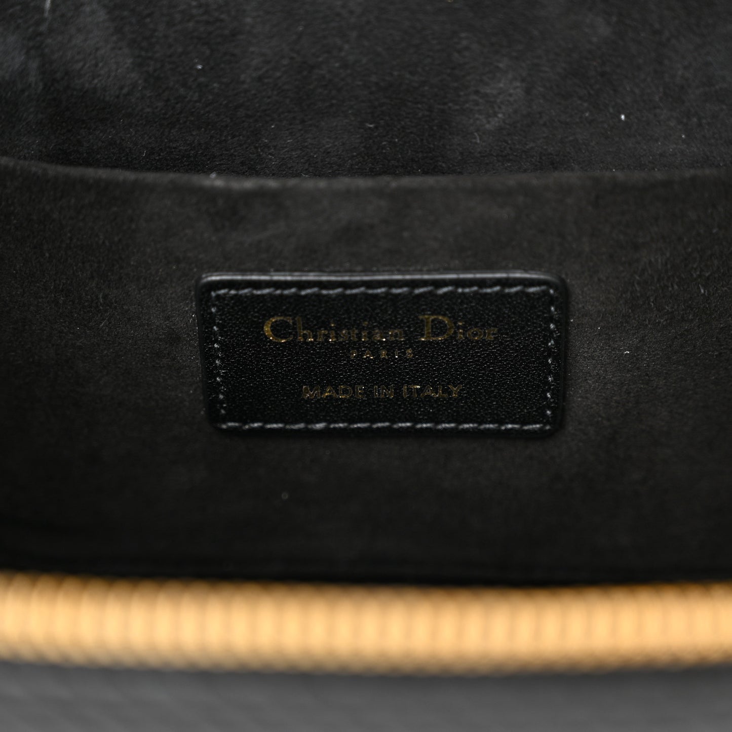Lambskin Cannage Small Diortravel Vanity Case Black
