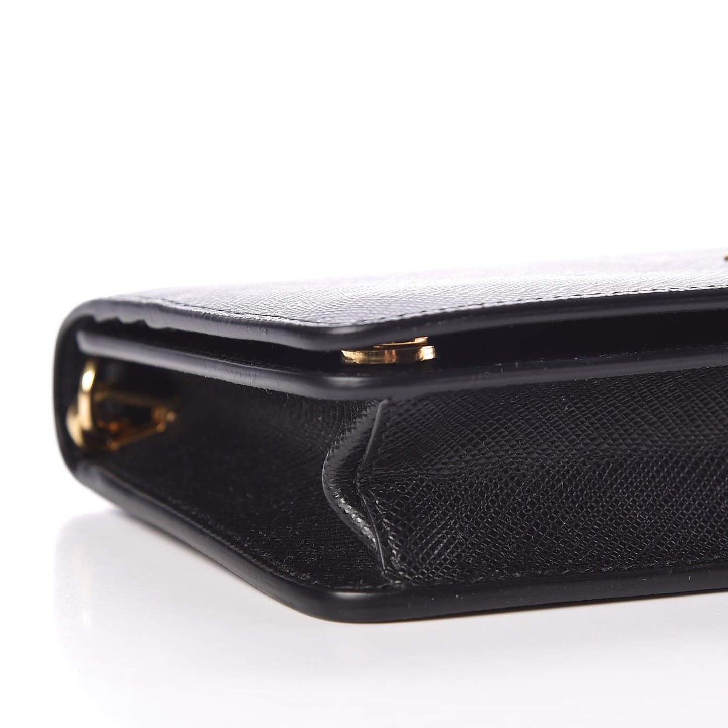 Saffiano Metal Phone Wristlet Crossbody Wallet Black