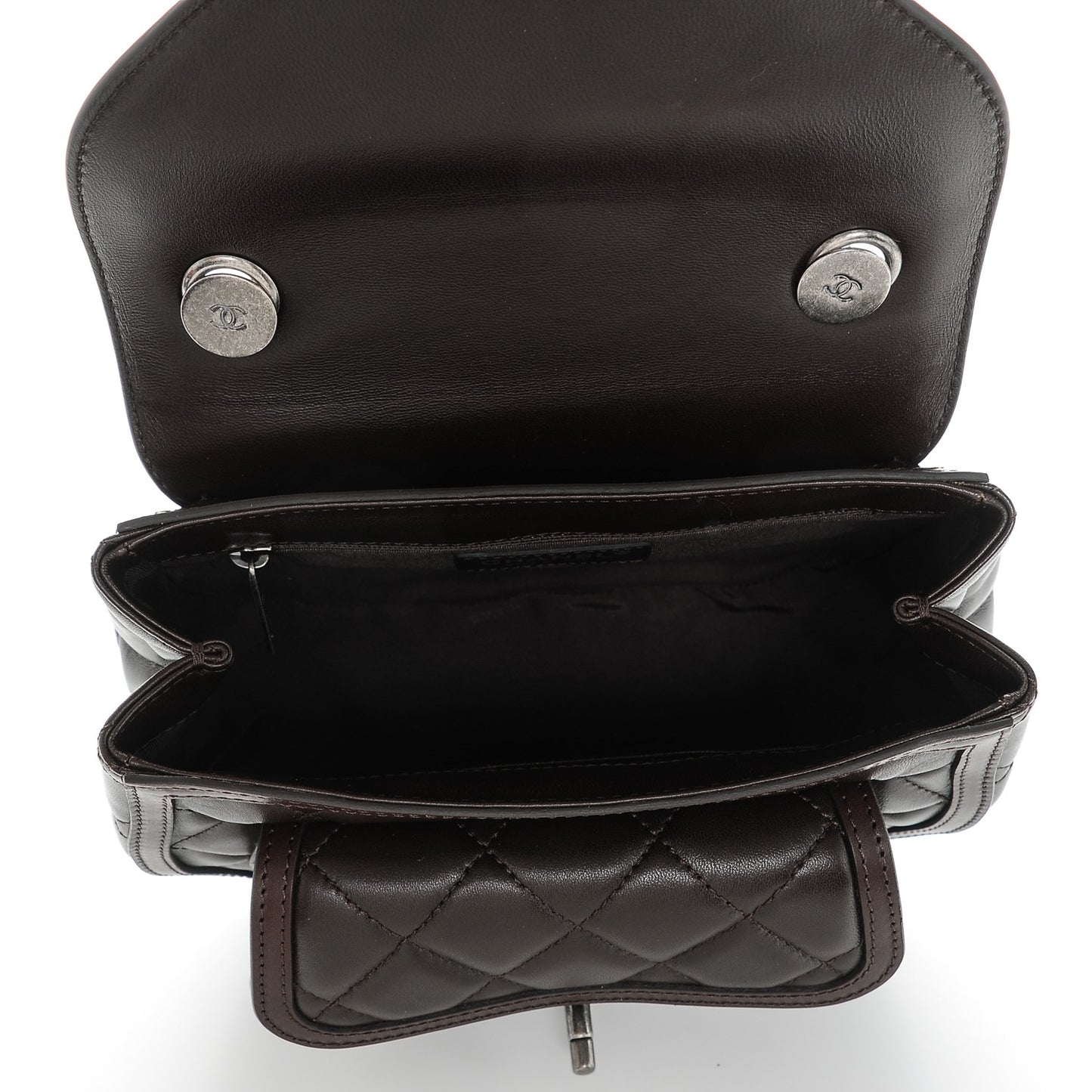 Lambskin Pony Hair Saddle Bag Dark Brown