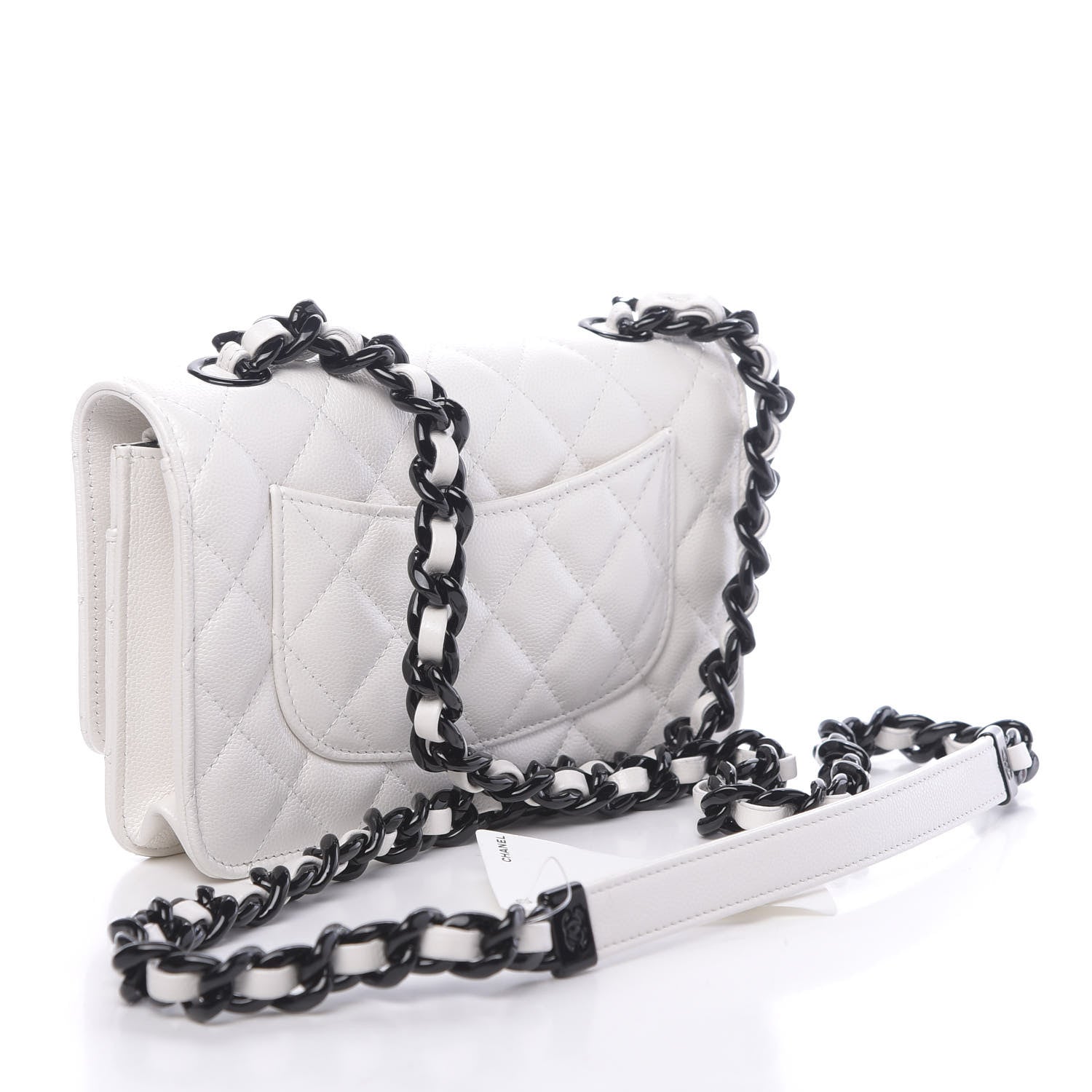 Chanel Caviar Quilted My Everything Wallet On Chain WOC White 3 of 12