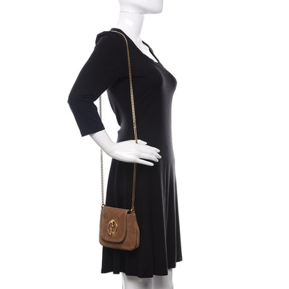 Gucci Suede Cudu Small 1973 Chain Shoulder Bag Marron Glace 2 of 11