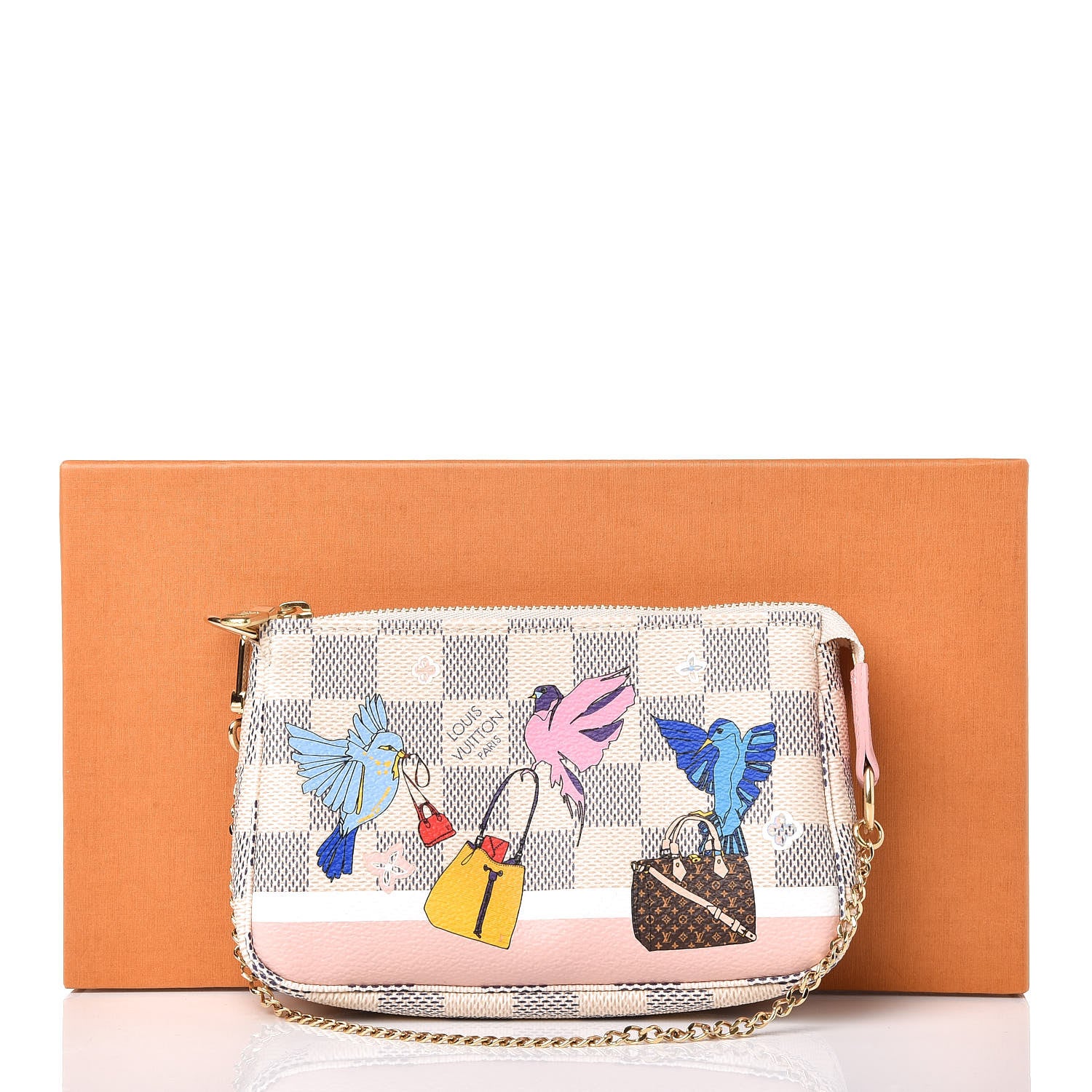 Louis Vuitton Damier Azur 2018 Christmas Animation Mini Pochette Accessories 8 of 8