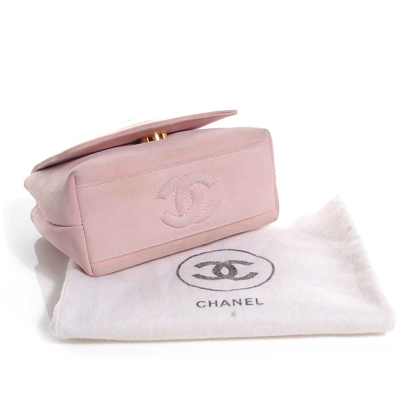 Suede Camellia Mini Flap Pink