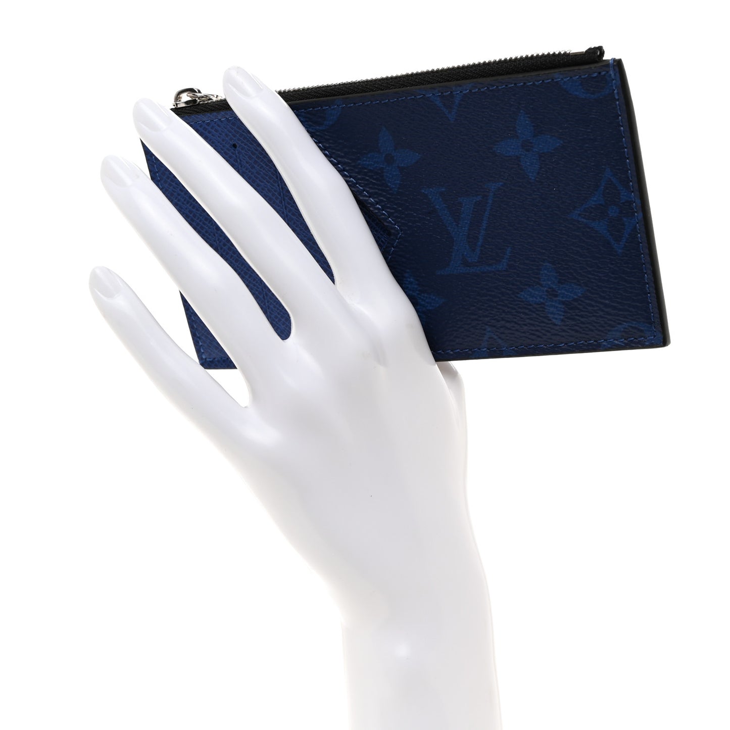 LOUIS VUITTON Monogram Taiga Coin Card Holder Cobalt