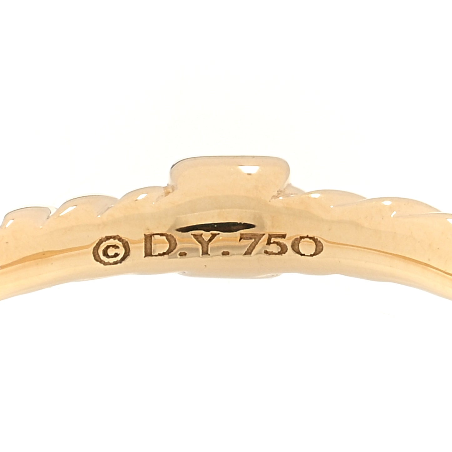 18K Yellow Gold Diamond Cable Collectibles Stack Ring 52 6