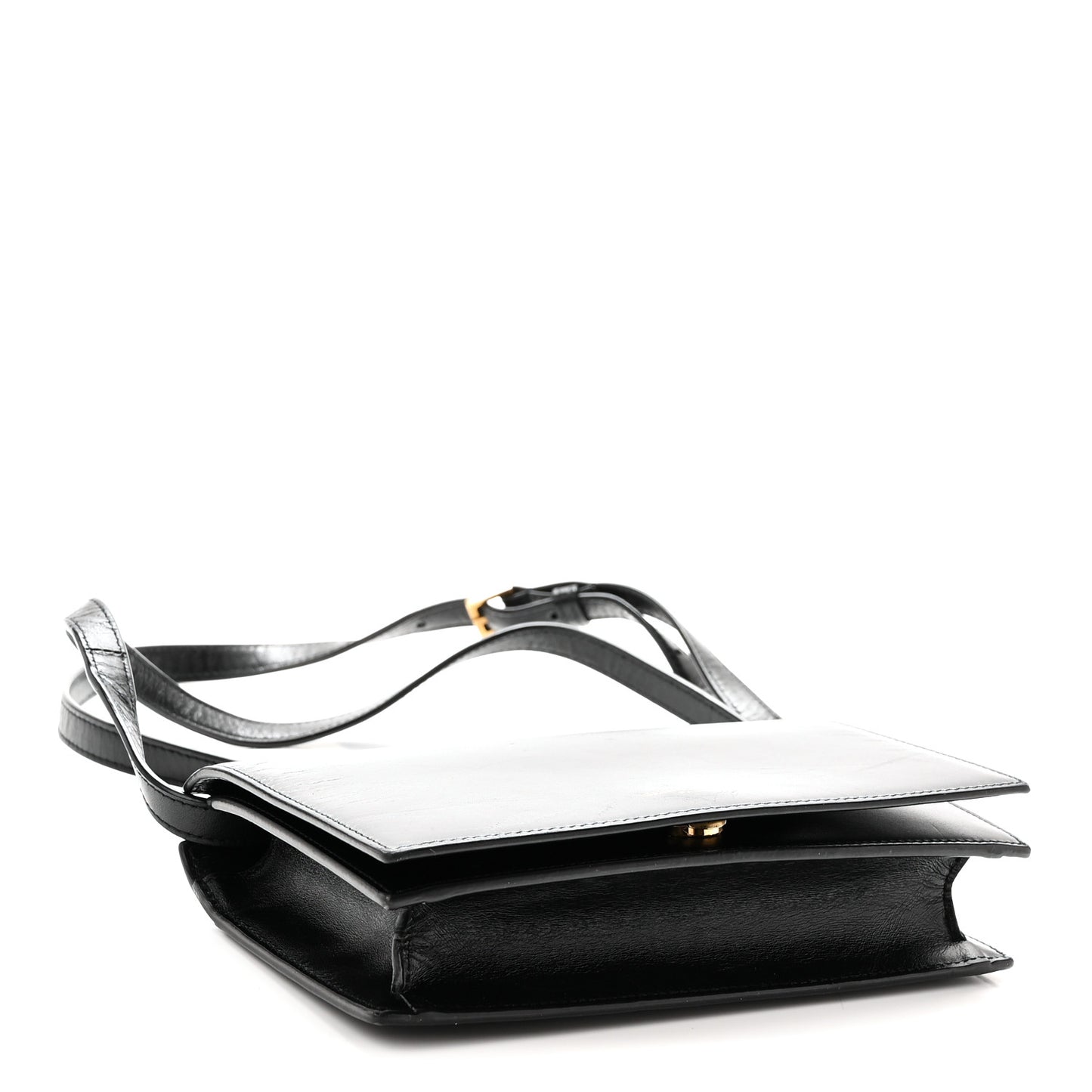 Smooth Calfskin Monogram Crossbody Bag Black