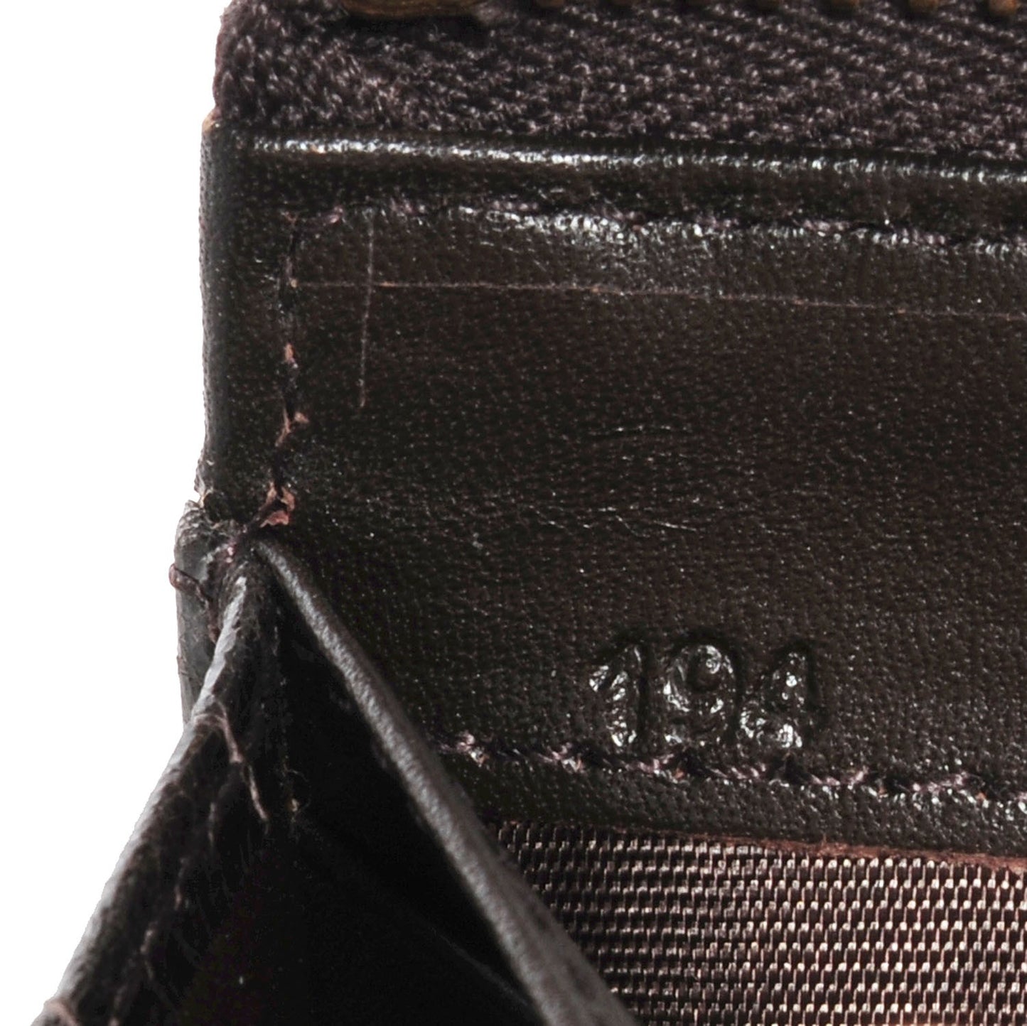 Patent Crocodile Embossed St Cocco Lux Zip Wallet Chocolate