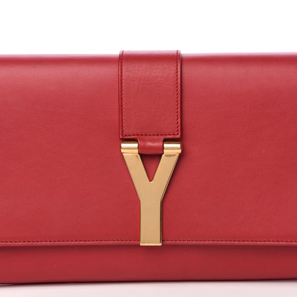 Saint Laurent Calfskin Classic Y Ligne Clutch Red 8 of 15