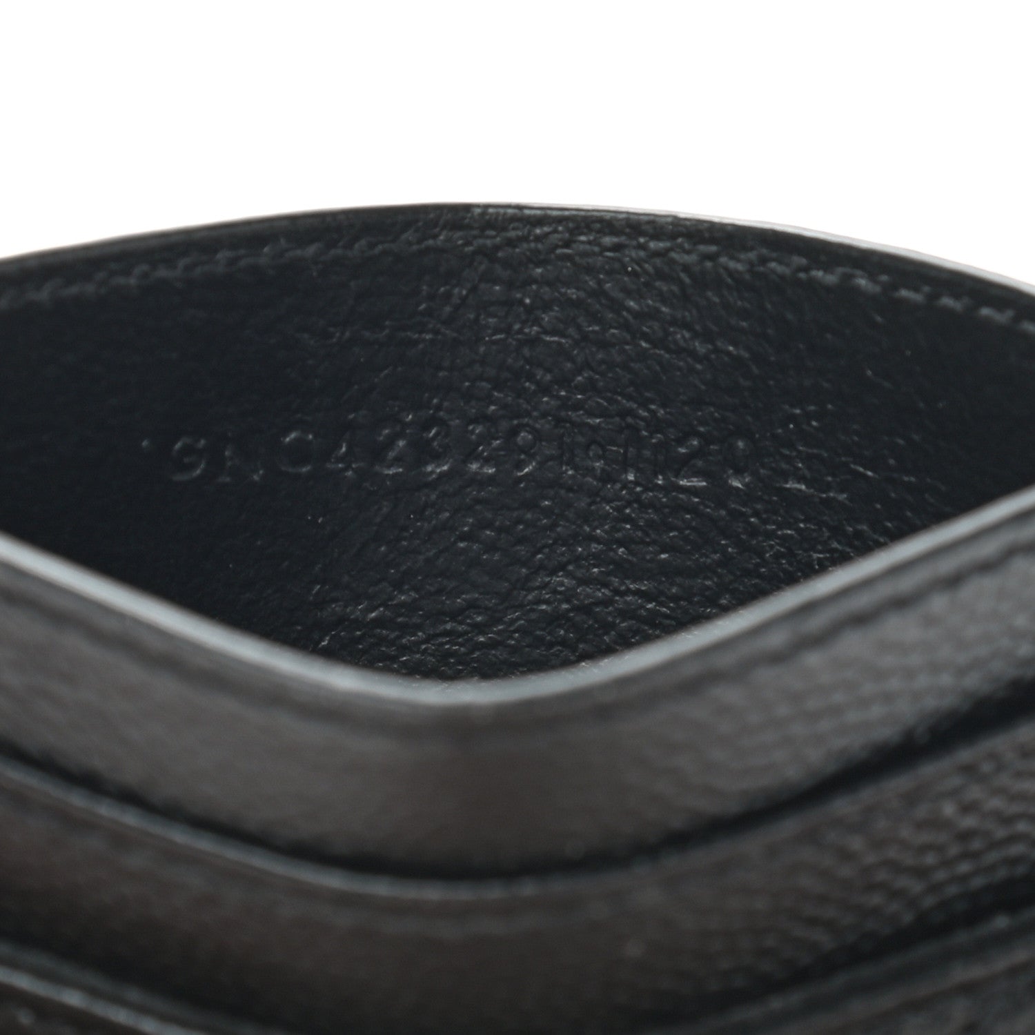Saint Laurent Grain De Poudre Matelasse Chevron Monogram Credit Card Case Black 7 of 7