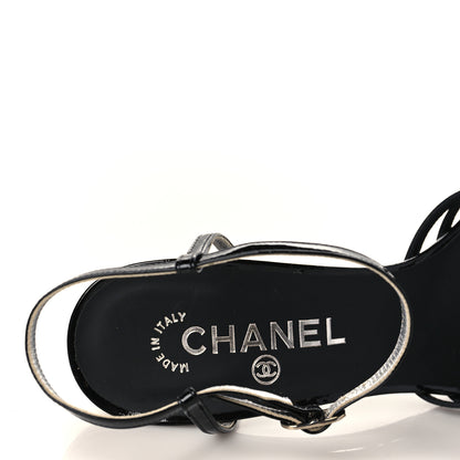 Chanel Patent CC Sandals 39 Black 7 of 8