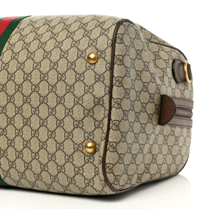 Gucci GG Supreme Monogram Textured Dollar Calfskin Web Medium Ophidia Carry-On Duffle Bag Beige Ebony New Acero 11 of 11