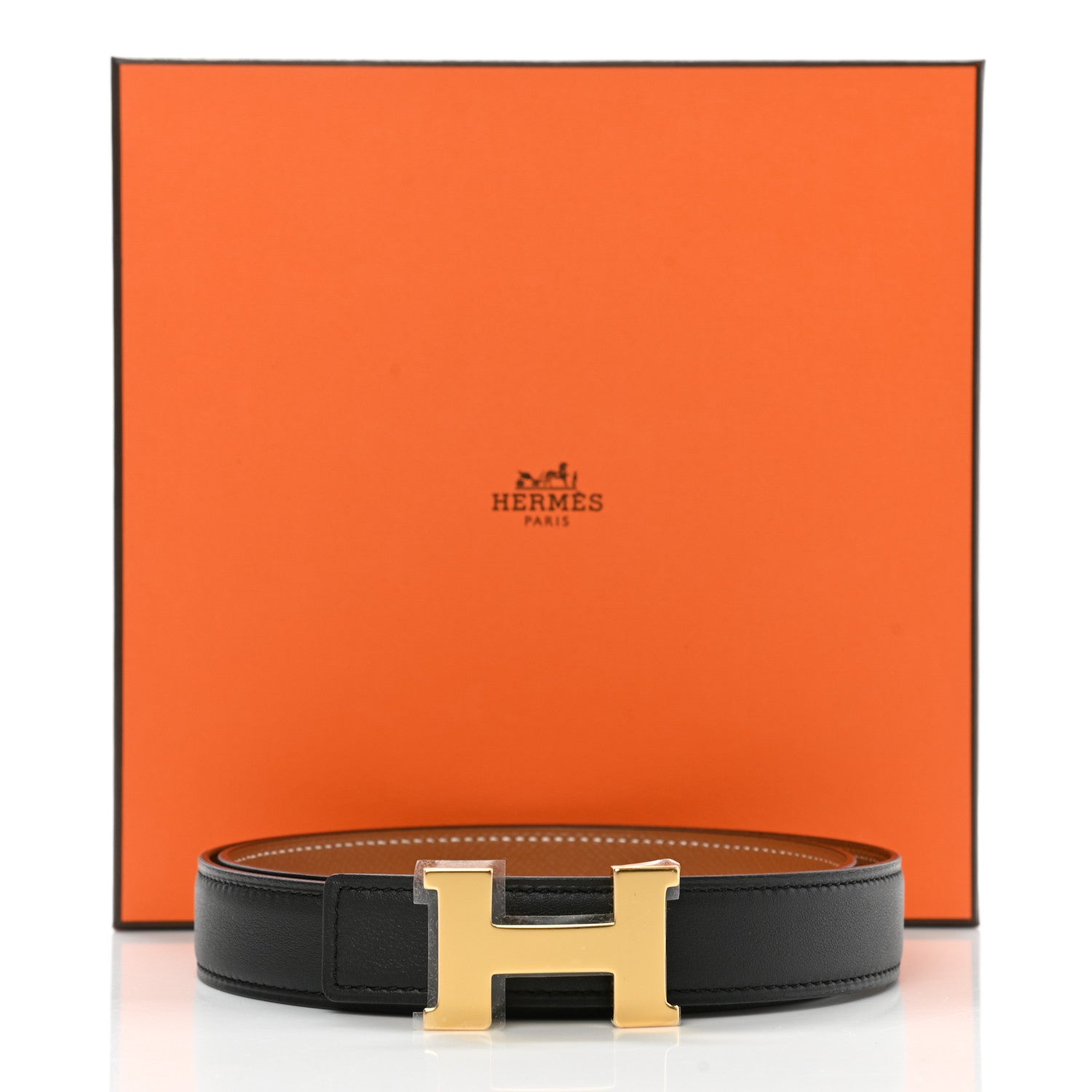Hermes Swift Epsom 24mm Mini Constance H Belt 75 Black Gold 8 of 8