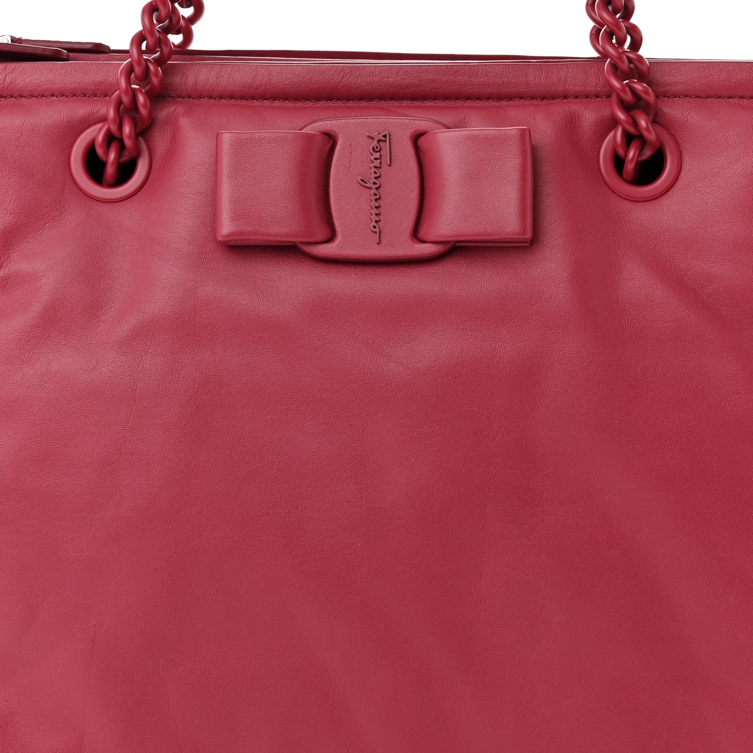 Salvatore Ferragamo Calfskin Viva Bow Tote Melagrana 9 of 11