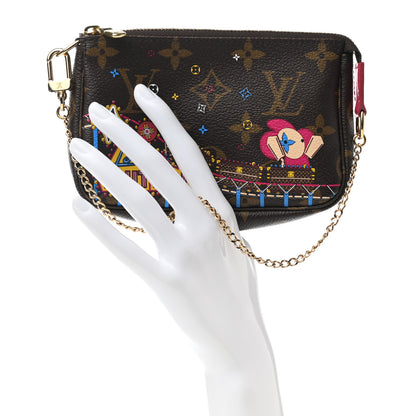Louis Vuitton Monogram 2020 Christmas Animation Roller Coaster Mini Pochette Accessories Pivoine 2 of 7