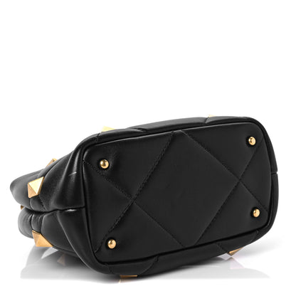 Valentino Garavani Nappa Small Roman Stud The Handle Bag Black 4 of 8