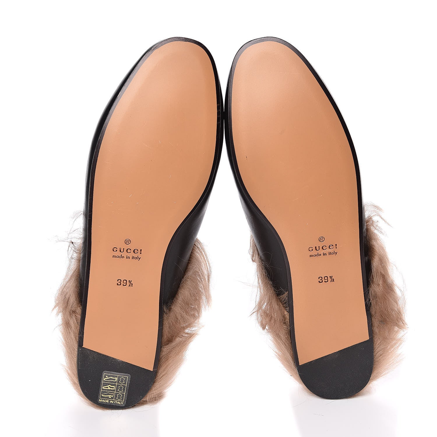 Gucci Calfskin Lambswool Tiger Embroidered Womens Princetown Slippers 39.5 Black 6 of 8