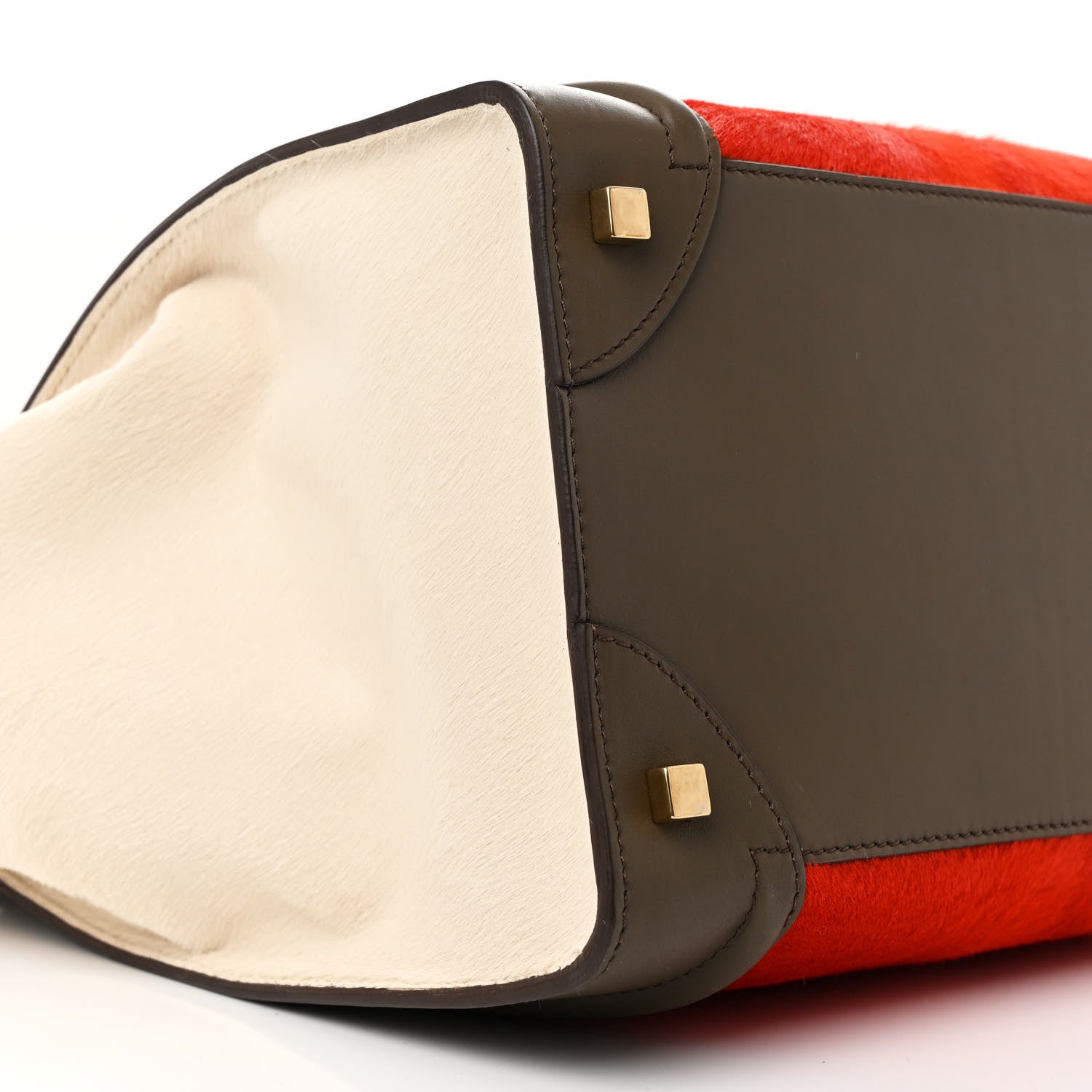 Celine Pony Hair Smooth Calfskin Mini Tri-Color Luggage Brick 9 of 13
