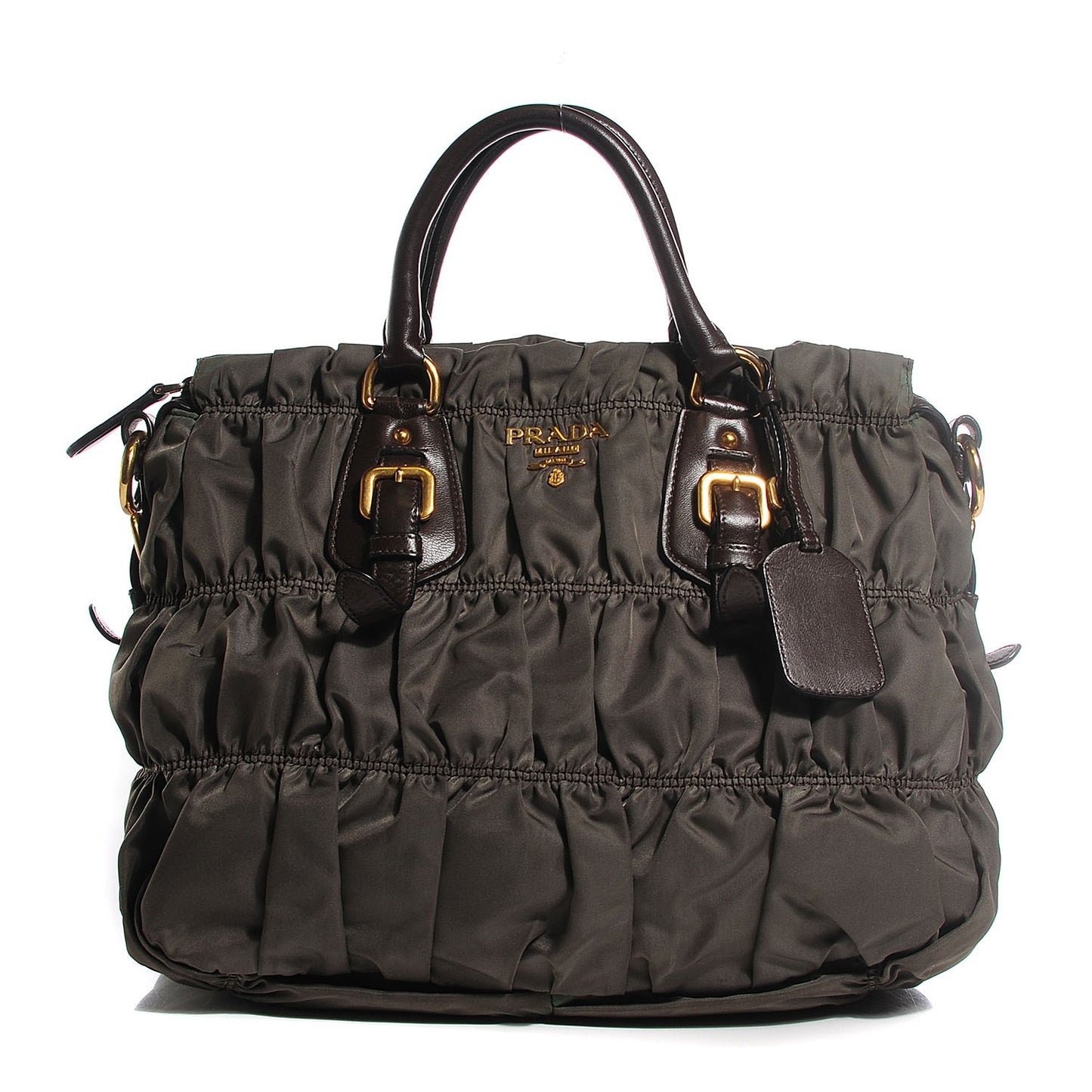 Tessuto Nylon Gaufre Tote Fumo