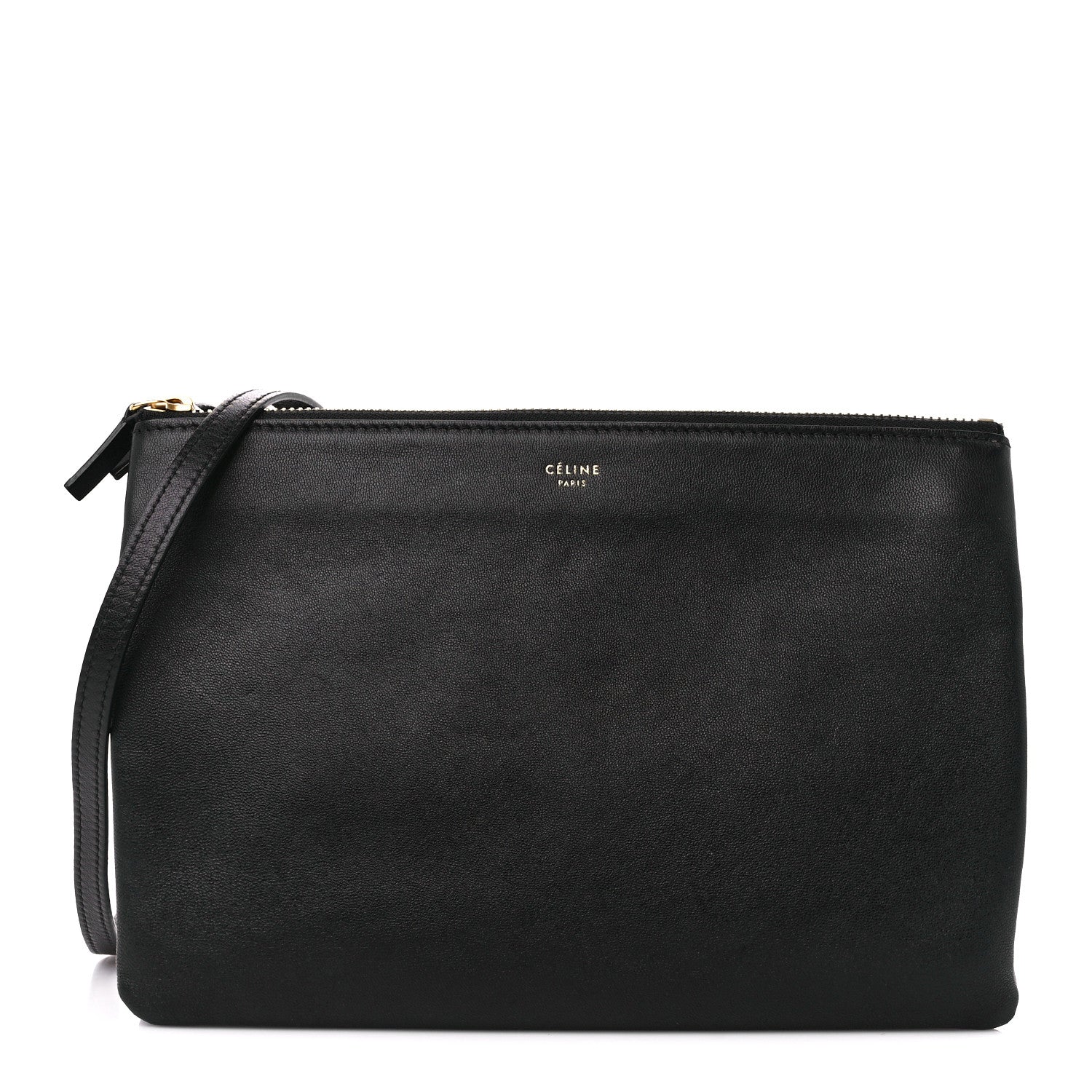 Celine Lambskin Large Trio Crossbody Bag Black 1 of 11