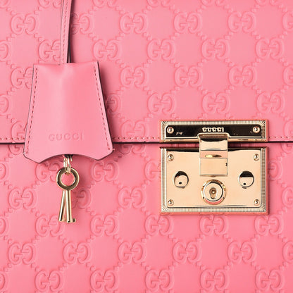 Gucci Guccissima Signature Medium Padlock Top Handle Bag Flush 6 of 9