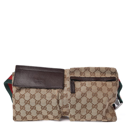 Gucci Monogram Web Belt Bag Dark Brown 1 of 12