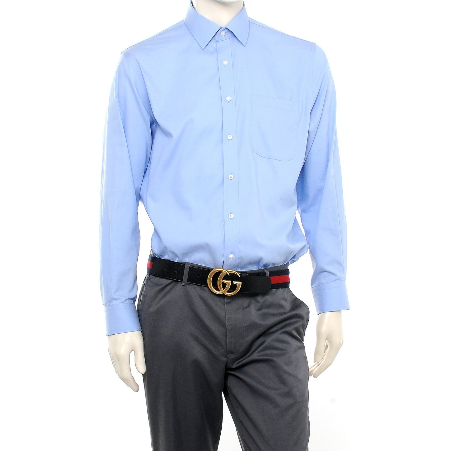 Nylon Calfskin Double G Web 40mm Belt 85 34 Blue Red Black