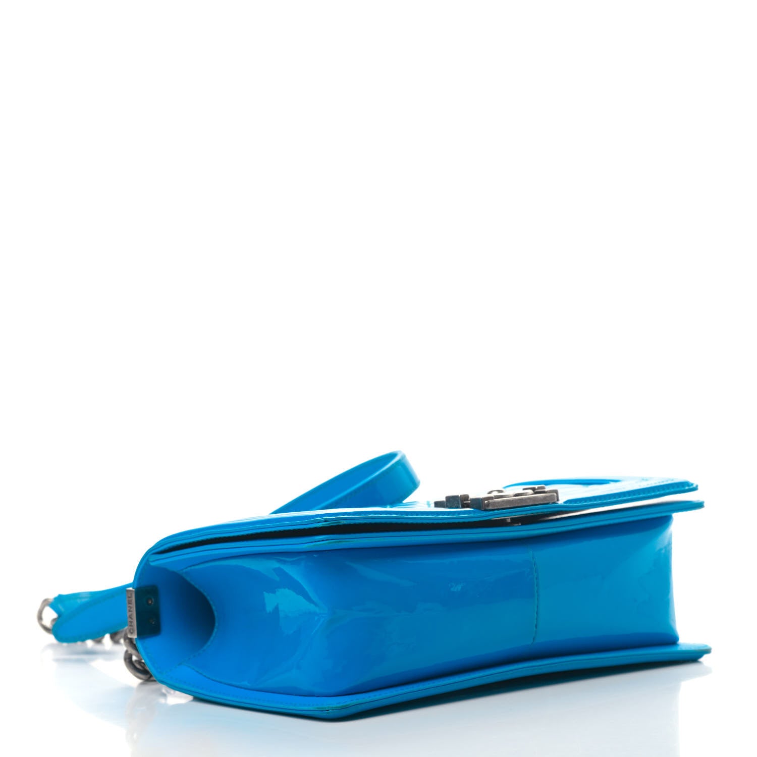 Chanel Patent Calfskin Quilted Medium Boy Flap Blue 3 of 8