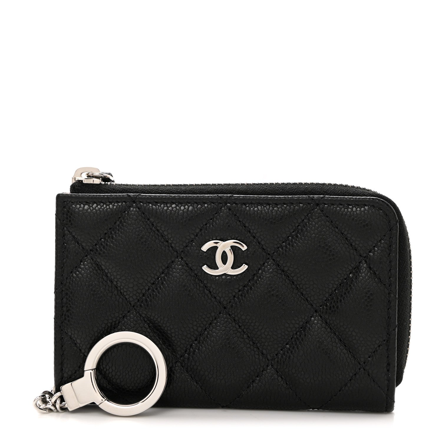 Chanel Caviar Quilted Zipped Key Holder Case Black 1 of 8