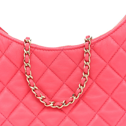 Chanel Lambskin Quilted Small Hobo Bag Pink 8 of 12