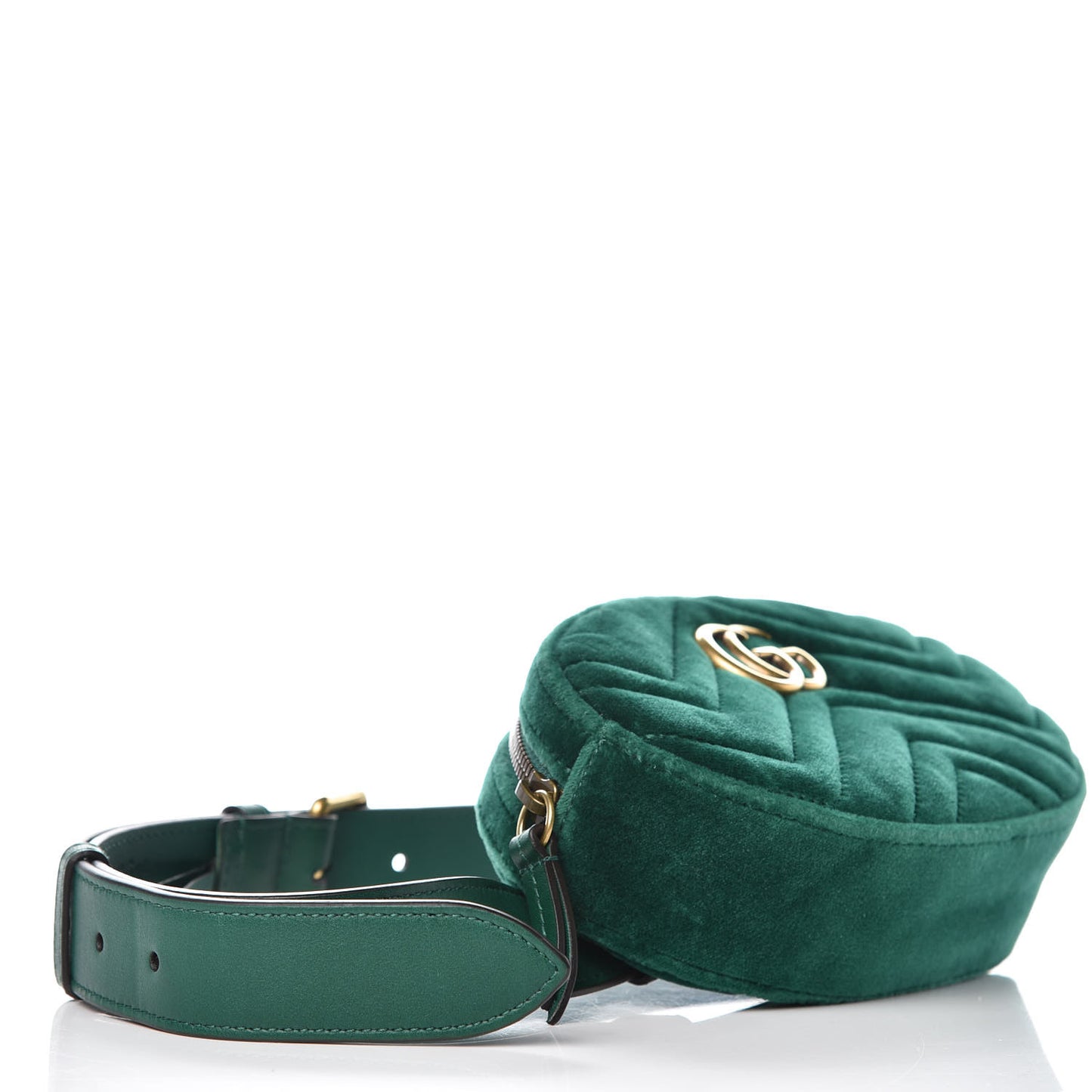 Velvet Matelasse GG Marmont Belt Bag 85 34 Green