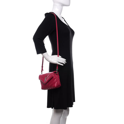 Saint Laurent Calfskin Y Quilted Monogram Toy Loulou Crossbody Bag Freesia 2 of 12
