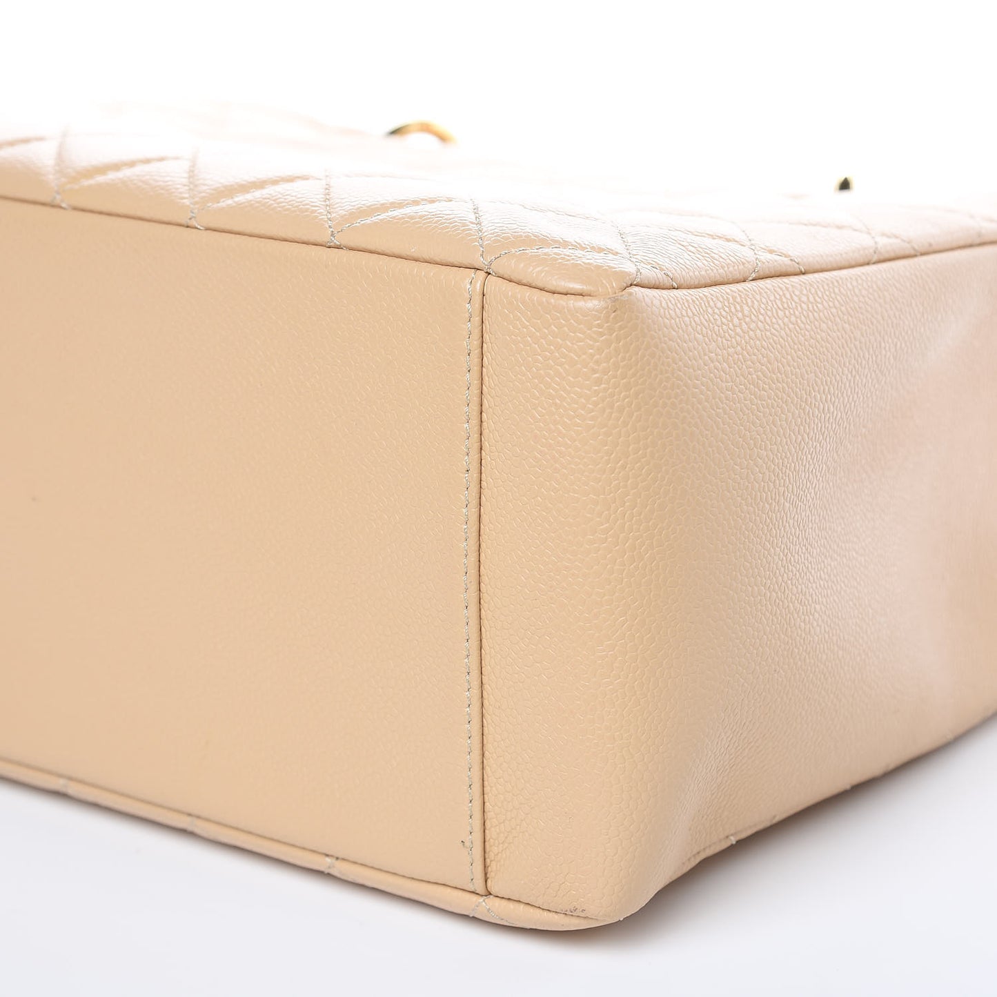 Caviar Quilted Grand Shopping Tote GST Beige Clair