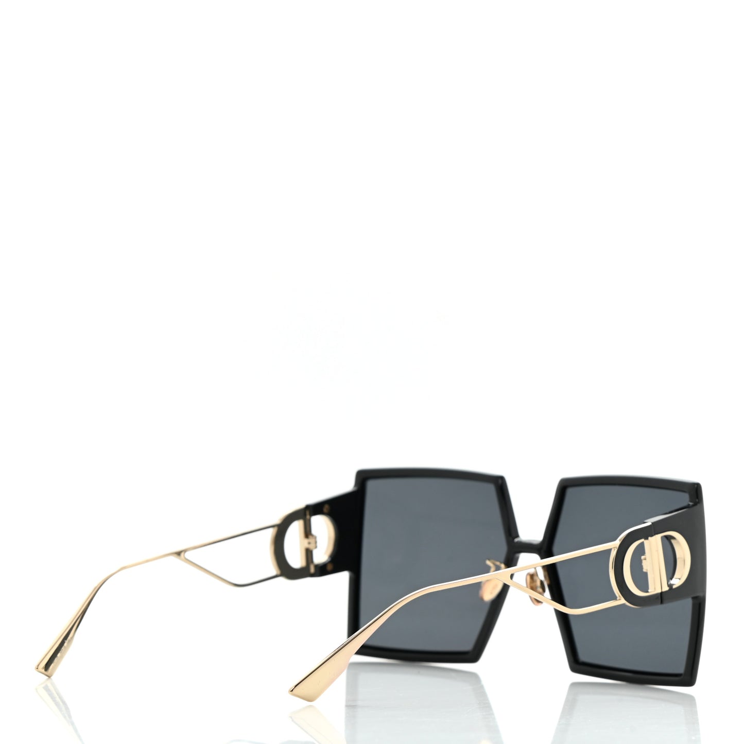 Acetate Square 30 Montaigne Sunglasses Black Gold