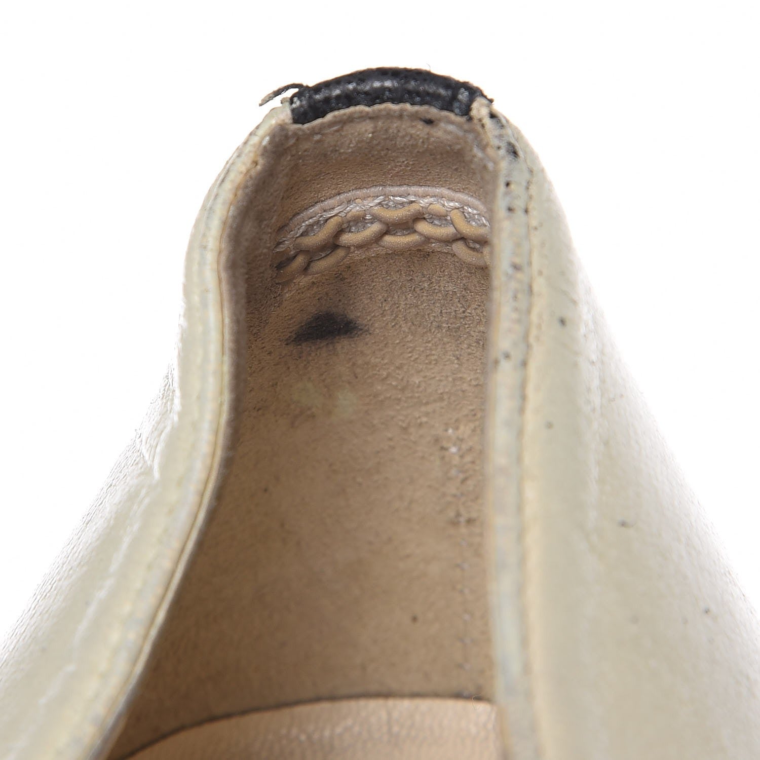 Chanel Lambskin Cap Toe Espadrille Wedge Pumps 40 Beige Black 10 of 20