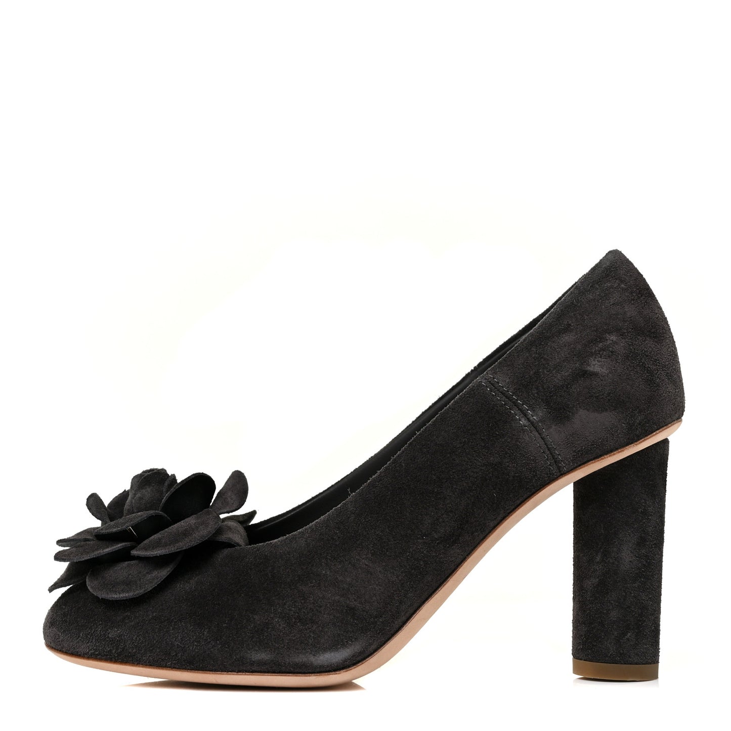 Suede Camellia Pumps 37.5 Grey