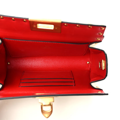 Valentino Garavani Grainy Calfskin Rockstud Alcove Box Clutch Ivory 5 of 9