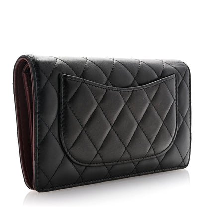 Chanel Lambskin Quilted Yen Wallet Black 3 of 9
